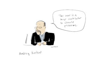 drawing of Andrey Kurkov